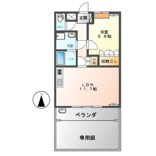 スプリームガーデン【1階】の間取り