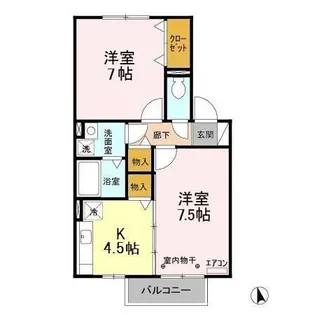 おゆみ野ドリームマウンテン B【2階】の間取り