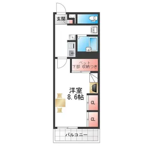レオパレススリーアローズ【2階】の間取り