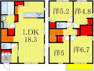 千葉県柏市新柏1【一戸建】の間取り
