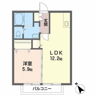 前山ハイツ【2階】の間取り