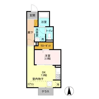クレセント【1階】の間取り