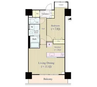 東京都中央区勝どき1【マンション】の間取り