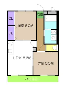 ハイツKURA【1階】の間取り