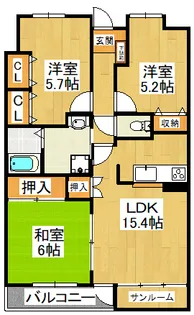 ソレイユ華【3階】の間取り