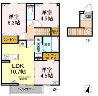 東京都日野市大字日野【アパート】の間取り