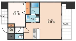 プレジオ難波EURO【12階】の間取り