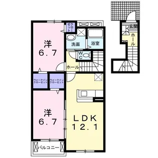 プリマヴェーラB【2階】の間取り