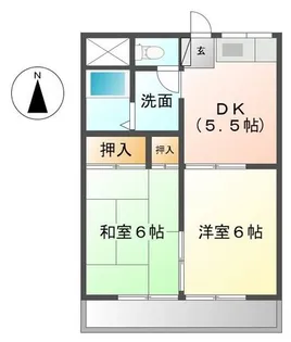 なかみちハイツ【2階】の間取り