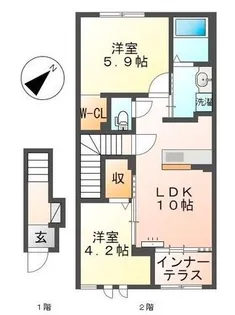大阪府岸和田市南上町1【アパート】の間取り
