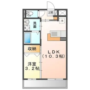 アンジュー【1階】の間取り