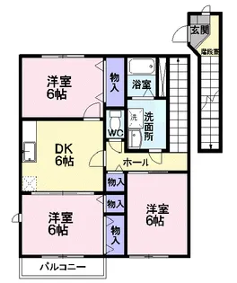 シャンブル・アロリA【2階】の間取り