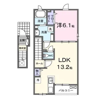 ヴォラーレ・フェリブレッサ I【2階】の間取り