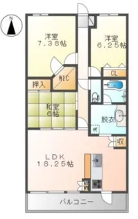 ビ・ウェル新倉敷WEST【1階】の間取り