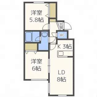 effort澄川(エフォートスミカワ)【3階】の間取り