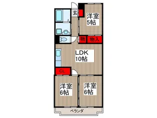グランドカ―サ 武蔵野.【2階】の間取り