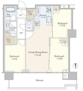 HARUMI FLAG PARK VILLAGE T棟【41階】の間取り