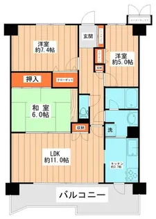 モアクレスト我孫子ヒルズ【1階】の間取り