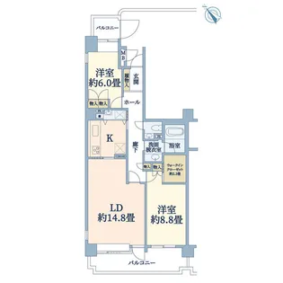 東急ドエルアルス大倉山【7階】の間取り
