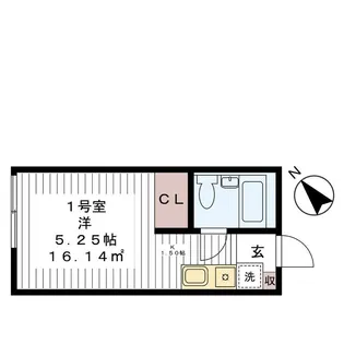 グリーン都賀【1階】の間取り