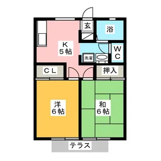プラザ広久手B【1階】の間取り