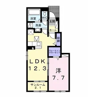 ヴェルビュA【1階】の間取り