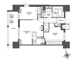 LIBR GRANT 西新宿EAST【12階】の間取り
