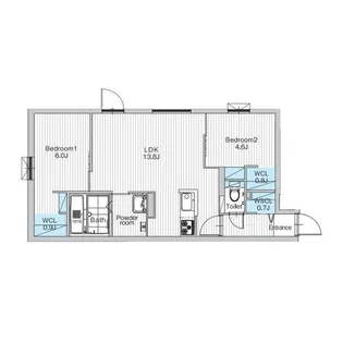 JANUS(ジェイナス) residences南平岸駅前【2階】の間取り