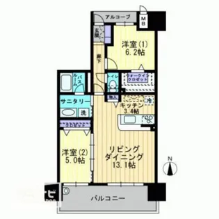 アルファステイツ岡山厚生町【6階】の間取り