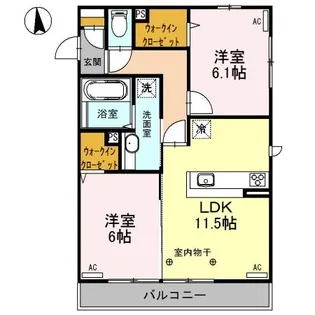 ラディアクレイドル【2階】の間取り