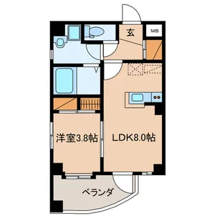 ラ・セーヌ高宮【3階】の間取り