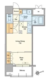 RJRプレシア吉塚駅前II【4階】の間取り