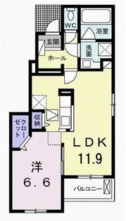 エヴィメリアI【1階】の間取り