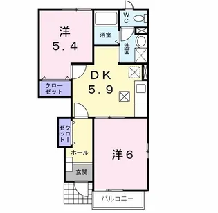 エレガント ガーデン B【1階】の間取り