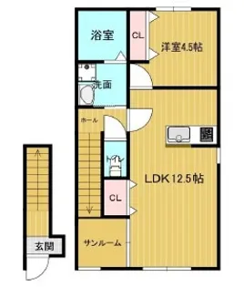 Tiara Shinkurashiki B【2階】の間取り