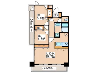 アスティオン鹿沼公園【6階】の間取り