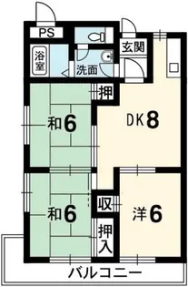 シャトレ徳島【1階】の間取り