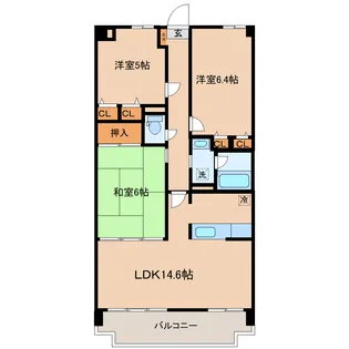 フォンティーヌ・スガワラ【5階】の間取り