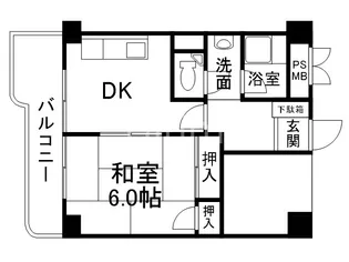 パールハイツイナリ【3階】の間取り