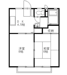 菊地ハイツC【1階】の間取り