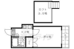 レオパレス西院 I・II【2階】の間取り