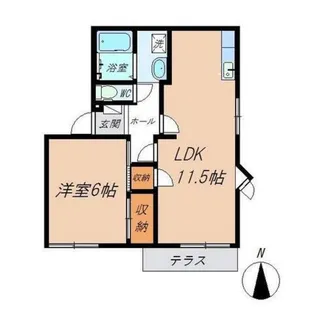 ポンパブランカA棟【1階】の間取り