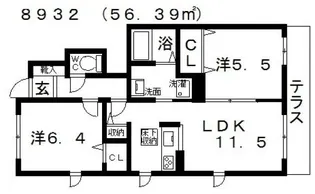 シャーメゾン にしうら【1階】の間取り