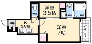 フィデール庚午【1階】の間取り