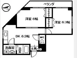 リューレント朝生田【3階】の間取り