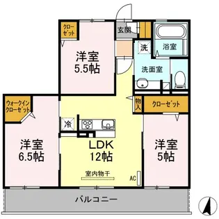 パラディーソ B棟【2階】の間取り
