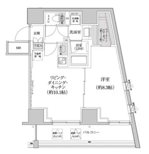 パークハビオ渋谷本町レジデンス【7階】の間取り