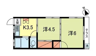 コーポ成田東【1階】の間取り