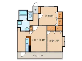 CASA愛宕南【5階】の間取り