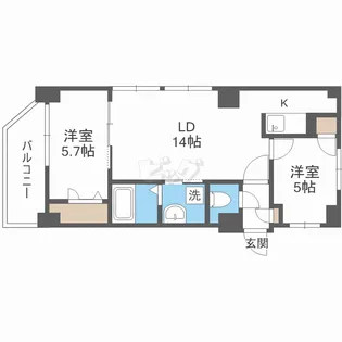 ビッグパレス中島公園【10階】の間取り